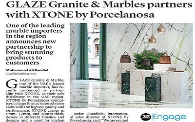 Glaze Granite & Marble partners with Xtone by Porcelanosa - Khaleej Times, Business, April 8, 2023