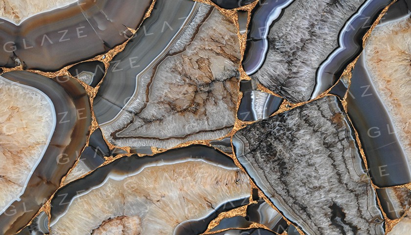 Precious Stone AGATE Phoenix Giant with Gold